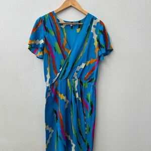 AMANDA UPRICHARD silk faux wrap dress